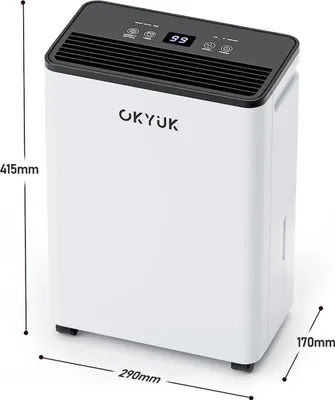 Image de Déshumidificateur électrique 12L avec affichage numérique de l'humidité, déshumidificateur pour 60m² de maison