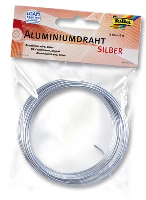 Image de Folia 79660 Fil d'artisanat en aluminium - argent, 2 mm x 5 m