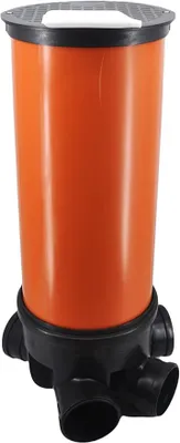 Produktbild von KG Kontrollschacht DN 400/1 x Ablauf DN160 3 x Zulauf DN160 Höhe 1m Abwasserschacht Schacht Rohr, Deckel, Komplett SET mit Gleitpaste 250g