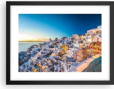 Produktbild von Gerahmtes Poster - Schwarzer Rahmen - Griechenland Insel Sommer - 40x30 cm - Wand Bild - Wanddeko - Wandbilder - Wandposter - Bilderrahmen - Bilder - Kunstdruck - Wandbild - P2BAA40x30-4062