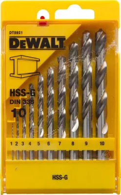 Immagine prodotto di Set di punte per metallo DEWALT 10 PEZZI HSS-G DT5921-QZ