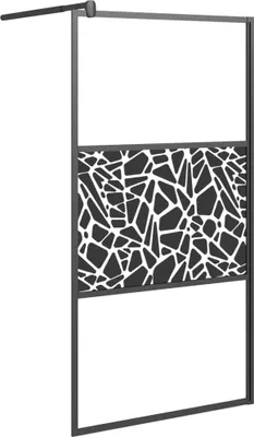 Produktbild von vidaXL Duschwand für Walk-In Dusche 100x195cm ESG Steindesign Schwarz