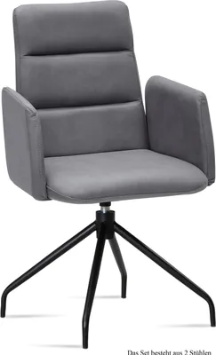 Produktbild von Armlehnstuhl drehbar (2er-Set) Domona 52x92x60 Schwarz/Grau