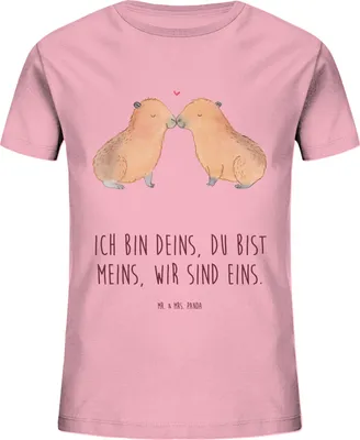 Produktbild von Mr. & Mrs. Panda Kleinkinder T-Shirt Capybara Liebe 12-14 Jahre (152/164) - Baumwolle Pink - Geschenk, Baumwolle Kinder, Lustige Sprüche, Kleinkind, Teenager, Kindershirt