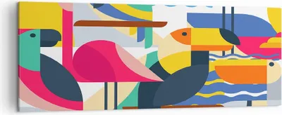 Produktbild von Bild auf Leinwand - Leinwandbild - Vogel Abstraktion - 140x50cm - Wand Bild - Wanddeko - Wandbilder - Leinwanddruck - Bilder - Kunstdruck - Wanddekoration - Leinwand bilder - Wandkunst - AB140x50-3747
