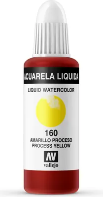 Liquid Watercolor Vallejo 33160 Process Yellow 32ml Process Gelb Aquarell Farbe