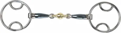 Image de Shires - Mors de filet à double brisure ER264 (5,5 in) (Bleu)