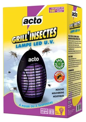 Image de Lampe led UV 12 led, basse consommation, GRILL'INSECTES, 30 m²