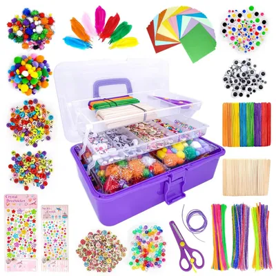 Produktbild von 1600 Stück DIY Bastelset für Kinder in Aufbewahrungsbox