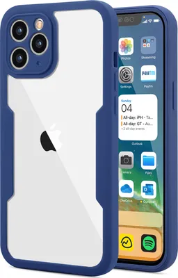 Immagine prodotto di custodia per iPhone 11 Pro Max, protezione completa a 360° con protezione del display integrata per iPhone 11 Pro Max blu