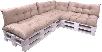 Obrázok produktu pre Vankúše na záhradný nábytok 7 ks 120x80 podsedák / chrbtový vankúš 120x40cm | sada vonkajších vankúšov na palety | paletový vankúš béžová