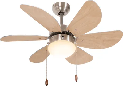 Produktbild von HOMCOM Stropný ventilátor s osvetlením, 16W LED stropné svietidlo s ventilátorom, závesné svetlo so 6 obojstrannými lopatkami, do spálne, obývačky