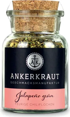 Produktbild von Grüne Jalapeño, 45g im Korkenglas