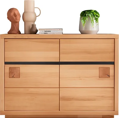 Produktbild von Sideboard 120 cm breit modern in massiver Buche geölt WINCHESTER-69
