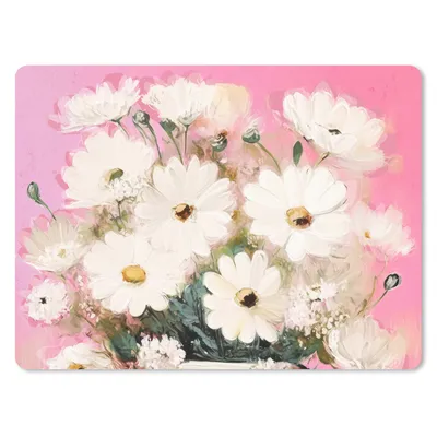 Produktbild von MuchoWow® Mauspad Mousepad Blumen - Vase - Pflanzen - Weiß 23x19 cm - Mousepads - Maus Mat - Pad - Mausunterlage - Schreibtischunterlage - Mauspad