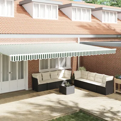 Immagine prodotto di vidaXL Tende da tenda da sole di ricambio, verde e bianco, 6 m, poliestere