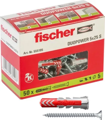 Produktbild von Fischer Dübel-Set Duopower 5.0 x 25 mm - 50 Stück