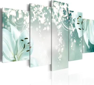 Produktbild von Leinwandbilder 200x100 cm b-A-0031-b-o Vlies Leinwandbild 5 tlg Kunstdruck modern Wandbilder XXL Wanddekoration Design Wand Bild BLUMEN