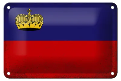Produktbild von Blechschild Flagge Liechtenstein 18x12cm Flag Vintage Dekoration