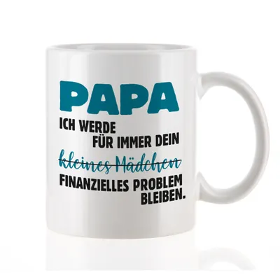 Produktbild von Papa Tasse lustig – Geschenk Vatertag Spruch, 300 ml Keramik Kaffeetasse