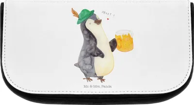 Produktbild von Mr. & Mrs. Panda Kulturbeutel Pinguin Bier - Weiß - Geschenk, Feierabend, kosmetiktäschchen, Organizer Tasche, Beschwippst, Kulturtasche, , kulturtäschchen