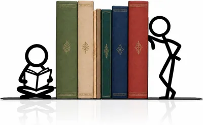 Produktbild von Buchstütze für schwere Bücher, Metall, Lesefigur, für Bücherregal