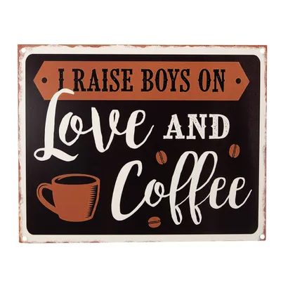 Produktbild von Clayre & Eef Textschild 25x20 cm Schwarz Braun Eisen