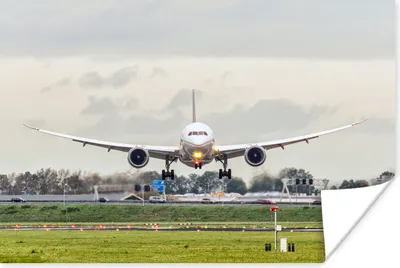 Produktbild von MuchoWow® Poster Landung eines Flugzeugs in Schiphol 30x20 cm - Plakate - Print