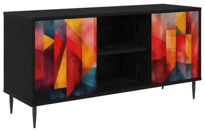 Immagine prodotto di vidaXL Mobile TV HEESCH, 102 x 33 x 51 cm, nero, aspetto legno di quercia