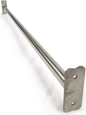 Produktbild von Reckstange aus Edelstahl Turnstange mit Schrauben und Kappen schwarz für Turnreck im Garten : 125 cm Länge: 125 cm