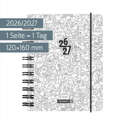 Produktbild von Schülerkalender 2026/2027 "ZENart" | A6, Kunststoff: 1 Seite = 1 Tag, Sa. und So. auf einer Seite ; Kalendarium: August 2026 bis Juli 2027
