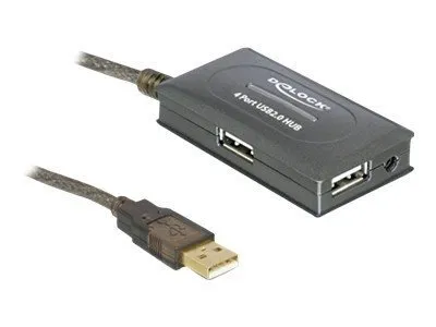 Obrázek produktu pro Delock USB 2.0 Extension Cable 10 m active with 4 port Hub