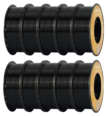 Produktbild von KINGROON 3D-Drucker Filament 1.75 mm PETG 10 kg Schwarz Hohe Festigkeit Einfach zu Drucken Blasenfrei Glattes Drucken Präzision Umweltfreundlich