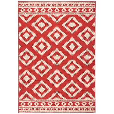 Produktbild von Kurzflor Teppich Ethno Koralle Creme, Größe:160x230 cm