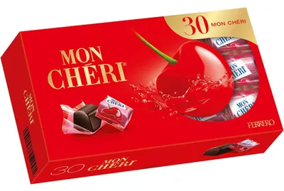 Image de Mon Cheri 30 pralines au kirsch du Piémont emballées individuellement, paquet de réserve 315g