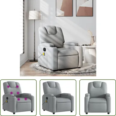 Zdjęcie produktu dla Fotel masujący Living Store jasnoszary materiał