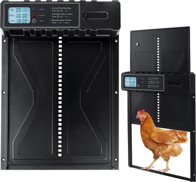 Immagine prodotto di Porta automatica per pollaio, alimentata a energia solare, con timer e telecomando, senza energia solare