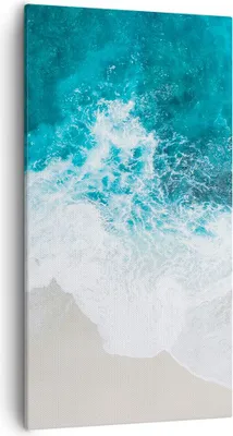 Produktbild von Bild auf Leinwand - Leinwandbild - Einteilig - Luftaufnahmen Strand Welle - 55x100cm - Wand Bild - Wanddeko - Wandbilder - Leinwanddruck - Bilder - Wanddekoration - Leinwand bilder - PA55x100-4686