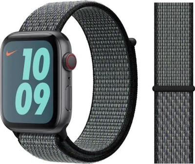 Produktbild von Original Apple Nike Sport Loop Armband 42/44/45mm MXN52ZM/A World Indigo/Lime Blast