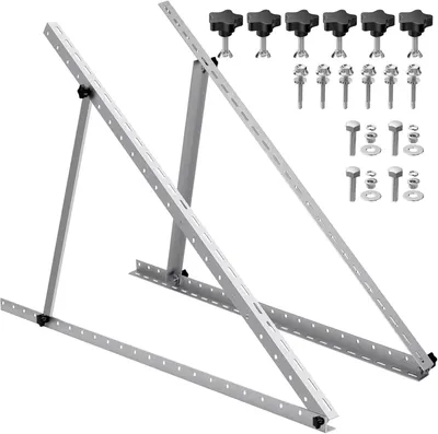 Zdjęcie produktu dla Uchwyt do paneli słonecznych - Regulowany uchwyt kąta nachylenia - 1 zestaw - 119 cm - Aluminium - Do kamperów, dachów i łodzi