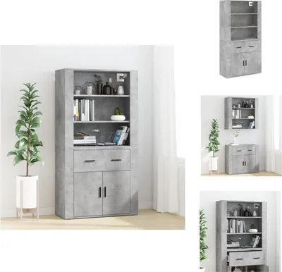 Obrázek produktu pro vidaXL Highboard betonový šedý dřevěný materiál - Příborníky