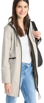 Produktbild von Cecil Mantel mit Kapuze und 2-Wege-Zipper dust beige XXL