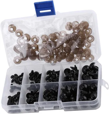 Produktbild von Sonstiges Puppenzubehör Sicherheitsaugen, Kunststoffaugen, Puppenaugen, 6-12 mm, Kunststoff-Sicherheitsaugen mit Dichtung für Puppen, Basteln, Basteln