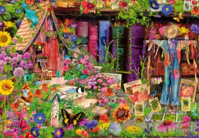 Image de Bluebird Puzzle Pièce de puzzle The Scarecrow's Garden 1000 pièces Carton