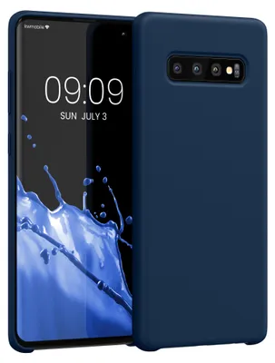 Produktbild von kwmobile Handyhülle für Samsung Galaxy S10 Plus / S10+ Hülle - Case Silikon - Kabelloses Laden - Schutzhülle Cover in Marineblau
