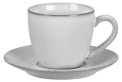 Immagine prodotto di Tazza con piattino "Nordic Sand" della Broste Copenhagen, capacità 15 cl, colore sabbia