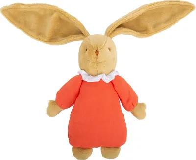 Obrázok produktu pre Hudobná hudobná skrinka, plyšový zajačik 25 cm - oranžová organická bavlna