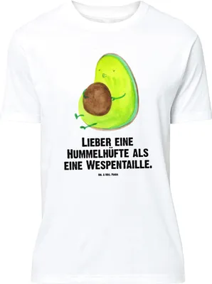 Produktbild von Mr. & Mrs. Panda Größe L T-Shirt Avocado Pfeifen - Weiß - Geschenk, mit Spruch, Abnehmen, Tshirt, Shirt, Diät, Schwanger