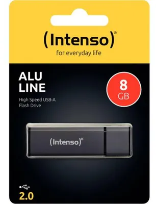 Intenso Speicherstick Alu Line, Hi-Speed USB 2.0, anthrazit, Kapazität 8 GB