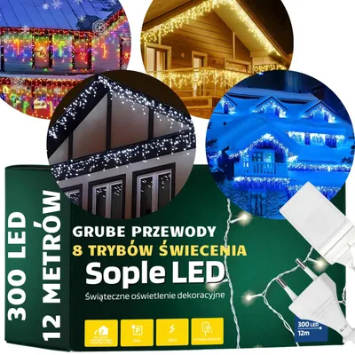 Obrázok produktu pre Vonkajšie osvetlenie ľadové sviečky hrubé LED káblové osvetlenie svetelná clona pre domácnosť